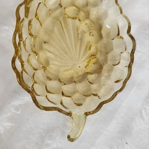 Vintage Yellow glass candy bowl